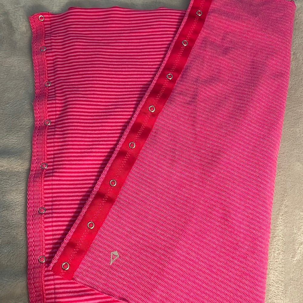 Pink Ivivva Scarf: Lt Pink/Med Pink Striped - One Size Button up